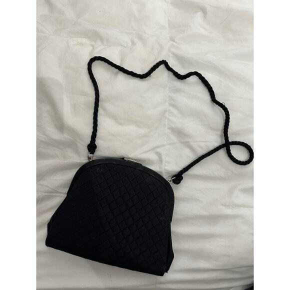 Bottega Veneta Satin Black Quilted Shoulder Bag with Charm Closure DEFECT - Picture 5 of 7